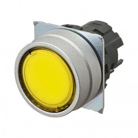 Omron A22NZ-MNM-TYA 660245 OMRON Pulsa.22mm, Metal, FLUSH, MOMENTARY, Transp.YELLOW, LIGHTING