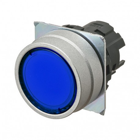 Omron A22NZ-MNM-TAA 666840 OMRON Pulsa.22mm, Metal, FLUSH, MOMENTARY, Transp.BLUE, LIGHTING