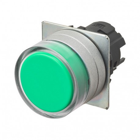 Omron A22NZ-MGM-NGA A22NZMGMNGA OMRON Press.22mm, Metal, PROTECTED, MOMENTANEO, Opaque GREEN