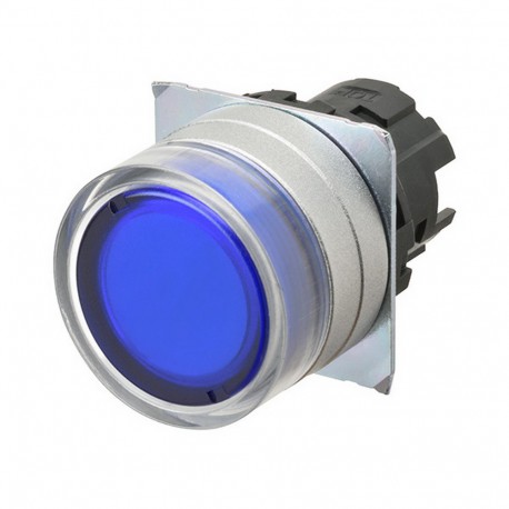 Omron A22NZ-MGM-TAA A22NZMGMTAA OMRON Press.22mm, Metal, PROTECTED, MOMENTANEO, Transp.BLUE, ILLUMINATION