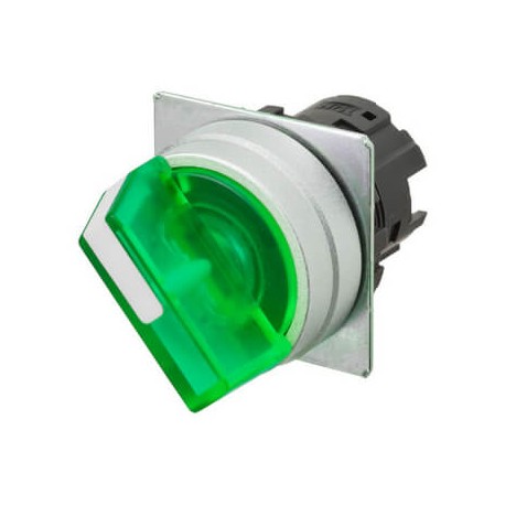 Omron A22NZ-2MM-TGA 666621 OMRON Select.22mm, 2 Position, Lighting, Metal, MANUAL, GREEN