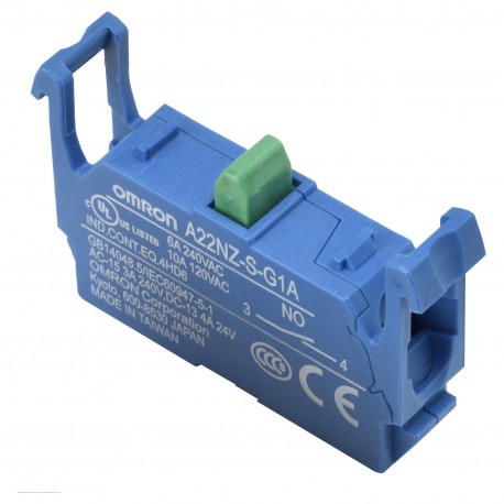 Omron A22NZ-S-G1A A22NZSG1A OMRON Accessory Pulsatería A22NZ Block Contacts SPST-NA (blue)