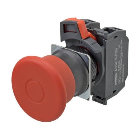 OMRON A22NE-MP-P202-N A22NE-MP-P202-N A22E0052G 679740 OMRON Push button 40mm Emergency, lock on push/unlock on turn, 2NC