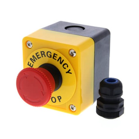 Omron A22E-M-11B 264240 OMRON Emergency stop switch, 24 V AC/DC, 40 mm diameter, push-lock/unlock when t..