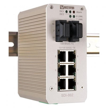 OMRON WES SDI-862-MM-SC2 WES SDI-862-MM-SC2 AA033439G WESSDI862MMSC2 OMRON Switch 6 x 10/100BaseTX, 2 x 100BaseFX, Multimode 2 km
