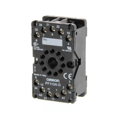 Omron PF113A-D PF113AD,3 OMRON Socket, DIN rail/surface mounting, 11-pin, screw terminals (box clamp)