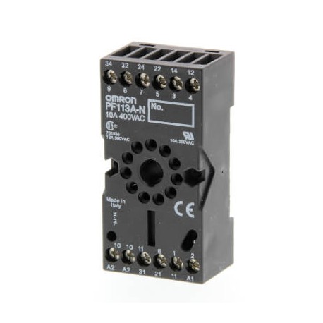 Omron PF113A-N PF113AN,3 OMRON Socket, DIN rail/surface mounting, 11-pin, screw terminals (IEC/VDE).