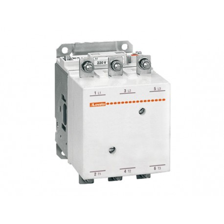 Lovato-electric 11B40000110 LOVATO THREE-POLE CONTACTOR, IEC OPERATING CURRENT IE (AC3) 420A, AC/DC COIL, 110…125V..