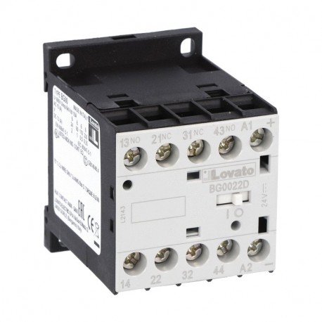 Lovato-electric 11BG0022D125 LOVATO CONTROL RELAY WITH CONTROL CIRCUIT: AC AND DC, BG00 TYPE, DC COIL, 125VDC, 2N..