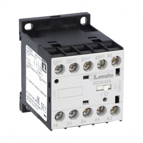 Lovato-electric 11BG0040A230 LOVATO CONTROL RELAY WITH CONTROL CIRCUIT: AC AND DC, BG00 TYPE, AC COIL 50/60HZ, 23..
