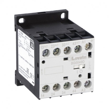 Lovato-electric 11BG0040D110 LOVATO CONTROL RELAY WITH CONTROL CIRCUIT: AC AND DC, BG00 TYPE, DC COIL, 110VDC, 4NO