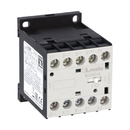 LOVATO ELECTRIC 11BG0601A230 11BG0601A230 BG0601A230 LOVATO THREE-POLE CONTACTOR, IEC OPERATING CURRENT IE (AC3) 6A, AC COIL 50/60HZ, 230..
