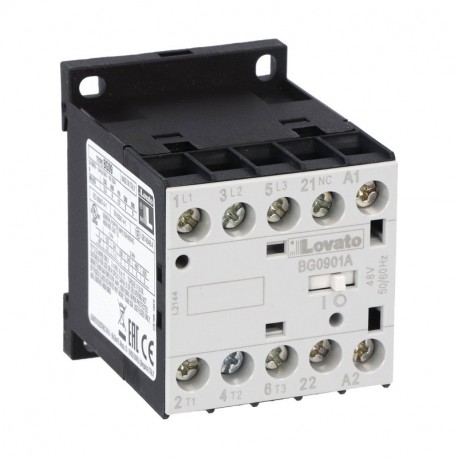 Lovato-electric 11BG0901A110 LOVATO THREE-POLE CONTACTOR, IEC OPERATING CURRENT IE (AC3) 9A, AC COIL 50/60HZ, 110..