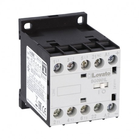 LOVATO ELECTRIC 11BG0901L048 11BG0901L048 BG0901L048 LOVATO THREE-POLE CONTACTOR, IEC OPERATING CURRENT IE (AC3) 9A, DC COIL LOW CONSUMPT..