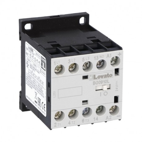 Lovato-electric 11BG0910L048 LOVATO THREE-POLE CONTACTOR, IEC OPERATING CURRENT IE (AC3) 9A, DC COIL LOW CONSUMPT..