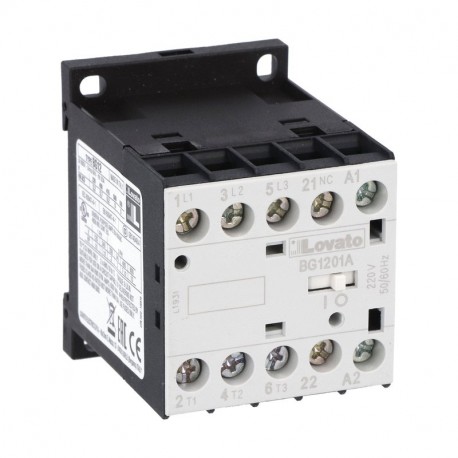 Lovato-electric 11BG1201A048 LOVATO THREE-POLE CONTACTOR, IEC OPERATING CURRENT IE (AC3) 12A, AC COIL 50/60HZ, 48..