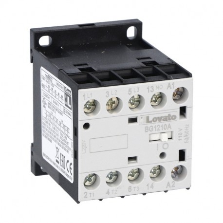 Lovato-electric 11BG1210A024 LOVATO THREE-POLE CONTACTOR, IEC OPERATING CURRENT IE (AC3) 12A, AC COIL 50/60HZ, 24..
