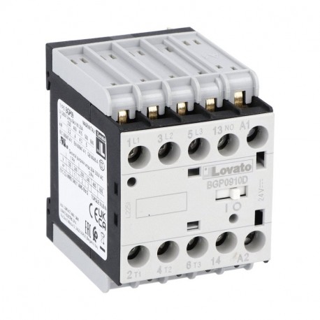 Lovato-electric 11BGP0910D110 LOVATO THREE-POLE CONTACTOR, IEC OPERATING CURRENT IE (AC3) 9A, DC COIL, 110VDC, 1..