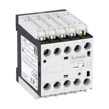 Lovato-electric 11BGP09T4A400 LOVATO FOUR-POLE CONTACTOR, AC COIL 50/60HZ, 400VAC, REAR PCB SOLDER PIN