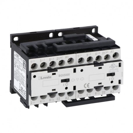 Lovato-electric 11BGR0901A024 LOVATO REVERSING CONTACTOR ASSEMBLY, AC COIL, EXTERNAL INTERLOCK WITH POWER AND AU..