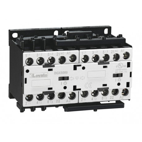 Lovato-electric 11BGR1201D220 LOVATO REVERSING CONTACTOR ASSEMBLY, DC COIL, EXTERNAL INTERLOCK WITH POWER AND AU..