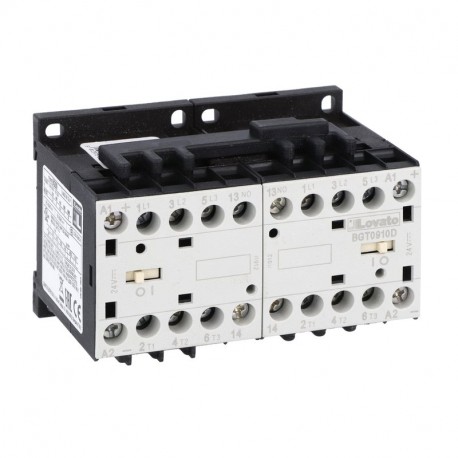 Lovato-electric 11BGT0910D024 LOVATO REVERSING CONTACTOR ASSEMBLY, DC COIL, BUILT-IN INTERLOCK WITH POWER WIRING..