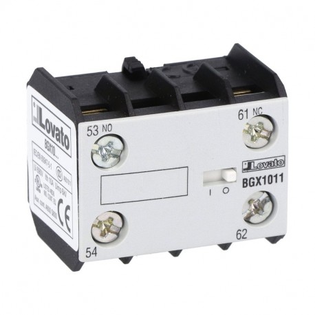 Lovato-electric 11BGX1011 LOVATO AUXILIARY CONTACT. SCREW TERMINALS, FOR BG SERIES MINI-CONTACTORS, 1NO + 1NC