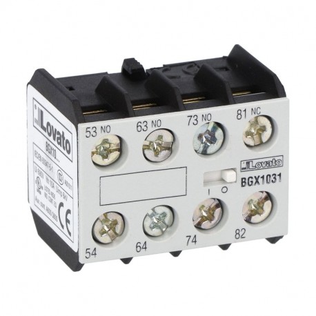 Lovato-electric 11BGX1031 LOVATO AUXILIARY CONTACT. SCREW TERMINALS, FOR BG SERIES MINI-CONTACTORS, 3NO + 1NC