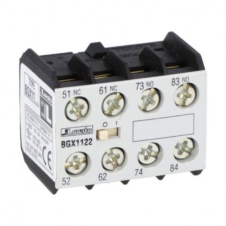 Lovato-electric 11BGX1122 LOVATO AUXILIARY CONTACT FOR REVERSING AND CHANGEOVER ASSEMBLIES. SCREW TERMINALS., FOR BG..
