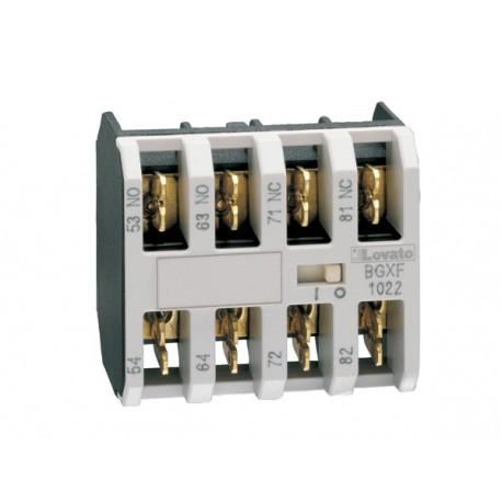 Lovato-electric 11BGXF1013 LOVATO AUXILIARY CONTACT. FASTON TERMINALS, FOR BG SERIES MINI-CONTACTORS, 1NO + 3NC
