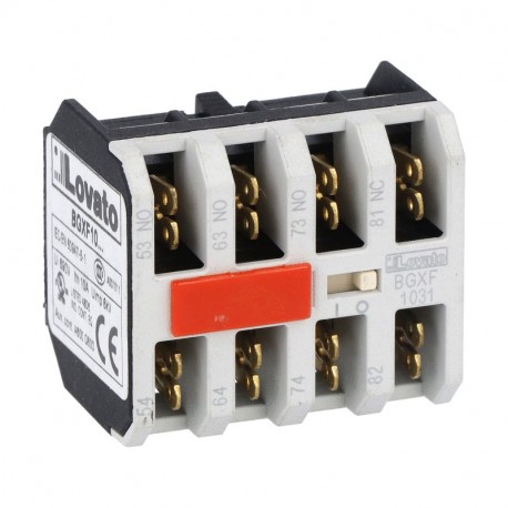 Lovato-electric 11BGXF1031 LOVATO AUXILIARY CONTACT. FASTON TERMINALS, FOR BG SERIES MINI-CONTACTORS, 3NO + 1NC