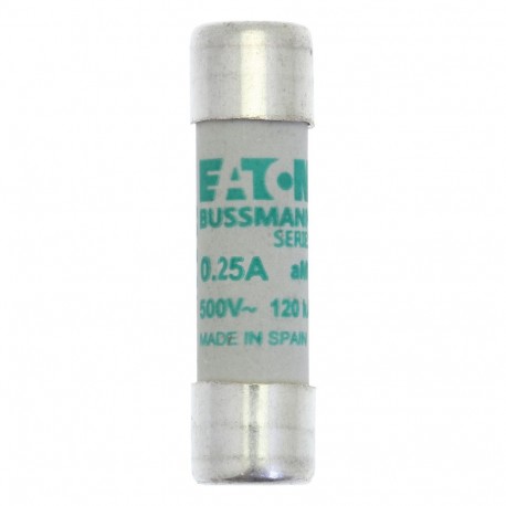 Eaton-moeller C10M0-25 C10M0.25 CYLINDRICAL FUSE 10x38 0.25A AM 500V AC EATON ELECTRIC Fuse-link, 10x38 mm, 2A, gG