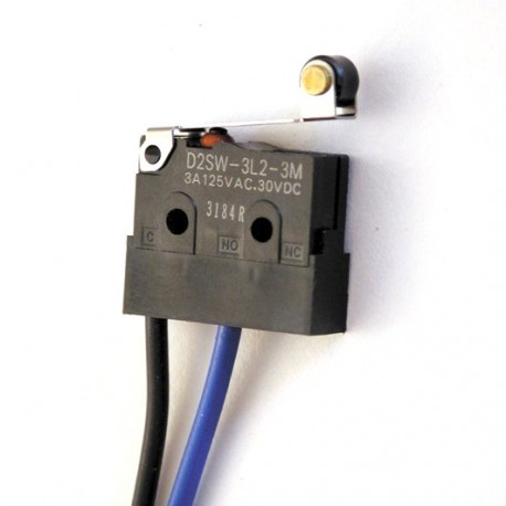 Omron D2SW-3L2M D2SW3L2M OMRON Sealed subminiature basic switch, hinge roller lever, moulded lead wires