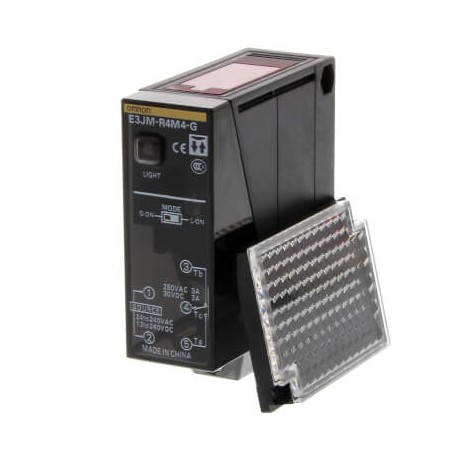 Omron E3JM-R4M4T-G E3JMR4M4TGOMS,1 OMRON Photoelectric sensor, retroreflective, 4 m, AC/DC, relay, timer..