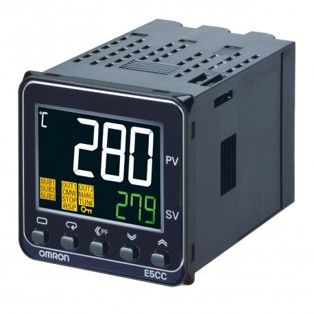 Omron E5CC-QX2DBM-004 669550 OMRON Ent. Universal 2 Salt Alarms SSR 2 Evt RS485 24Vdc/Vac Push-in+ 48x48