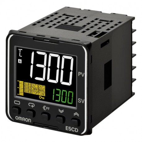 Omron E5CD-QX2D6M-001 E5CDQX2D6M001 OMRON Ctrl. Temp, PRO, 1/16 DIN (48x48mm), salt.SSR, 2sal. aux, 2ent..