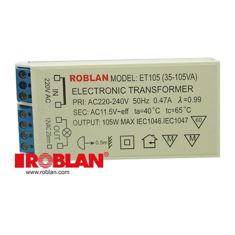 Roblan ET105W Electronic transformer.Electronic 105W 12V