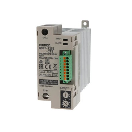 Omron G3PF-225B-CTB 24VDC G3PF225BCTBDC24 OMRON Solid state relay 25A, 100-240VAC, with built-in current..