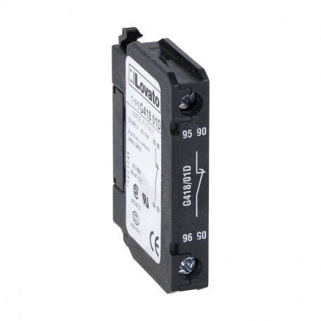 Lovato-electric 11G41801D LOVATO AUXILIARY CONTACT FOR FRONT LATERAL MOUNTING. SCREW TERMINALS, FOR BF SERIES CONTAC..