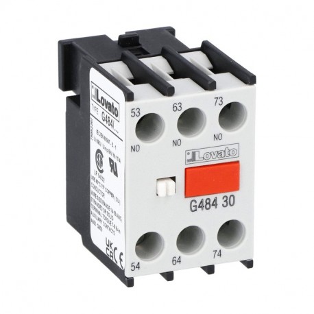 Lovato-electric 11G48412 LOVATO AUXILIARY CONTACT WITH FRONT CENTRE MOUNTING. SCREW TERMINALS, FOR BF SERIES CONTACTO..