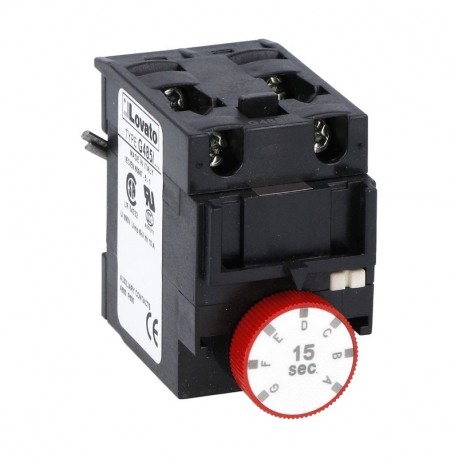 Lovato-electric 11G48515 LOVATO DELAYED AUXILIARY CONTACT 1NO + 1NC (PNEUMATIC OPERATION) ON ENERGISATION FOR FRONT C..