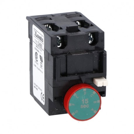 Lovato-electric 11G48615 LOVATO DELAYED AUXILIARY CONTACT 1NO + 1NC (PNEUMATIC OPERATION) ON DE-ENERGISATION FOR FRON..