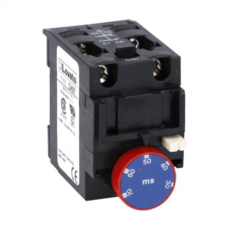 Lovato-electric 11G48630 LOVATO DELAYED AUXILIARY CONTACT 1NO + 1NC (PNEUMATIC OPERATION) ON DE-ENERGISATION FOR FRON..