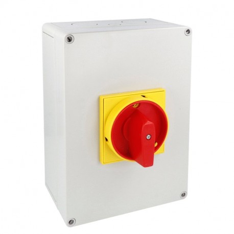 Lovato-electric 7GN12510P25 LOVATO ON-OFF SW 3P 125A PL. ENCL. 180X254 R/Y