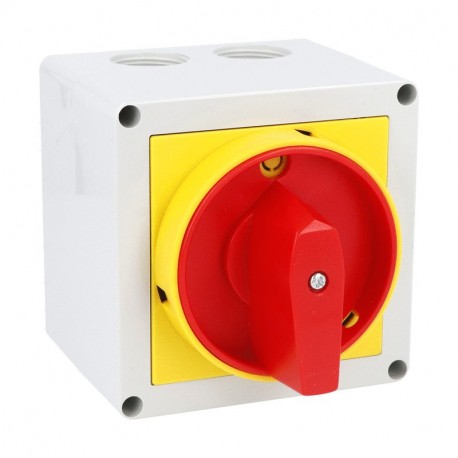 Lovato-electric 7GN4092P25 LOVATO ON-OFF SW 4P 40A PLAS. ENCL. 110X110 R/Y