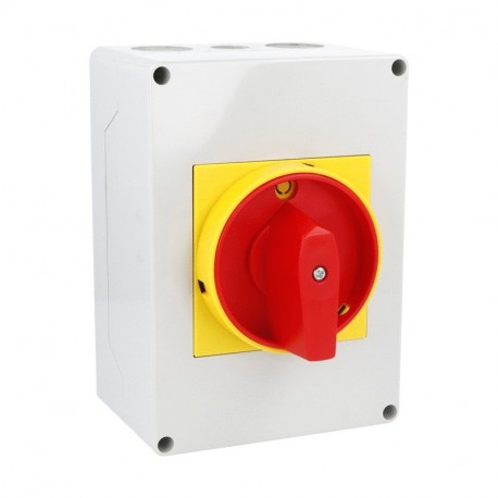 Lovato-electric 7GN6310P25 LOVATO ON-OFF SW 3P 63A PLAS. ENCL. 125X175 R/Y