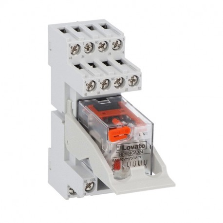 Lovato-electric HRA604CA024K4 LOVATO Industrial Relay 4SC 5A 24VAC,LED + Screw