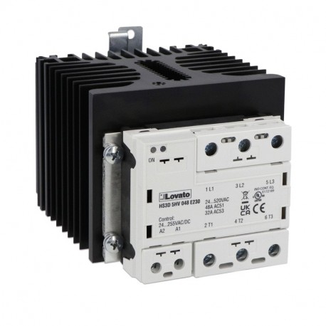 LOVATO ELECTRIC HS3D5HV048E230 HS3D5HV048E230 LOVATO SOLID STATE RELAY 3P 48A WITH HEAT SINK