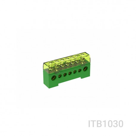 Teknomega ITB 80-7-G UNIPOLAR TERMINAL BLOCK 80 A 7 OUTPUTS GREEN