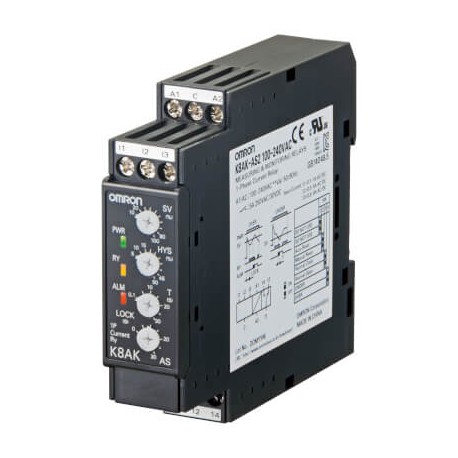 OMRON K8AK-AS1 100-240VAC K8AK-AS1 100-240VAC K8AK0001A K8AKAS1100240VAC OMRON Single phase Current Max or Min 20-500mA 100-240VAC 1 S..